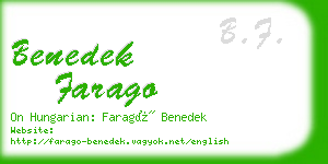 benedek farago business card