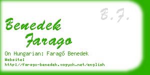 benedek farago business card